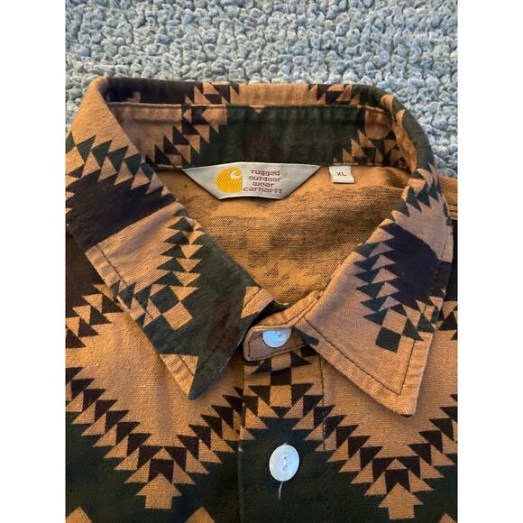 Carharrt Work in Progress Dark Brown L/S Native Shirt - Picture 4 of 12